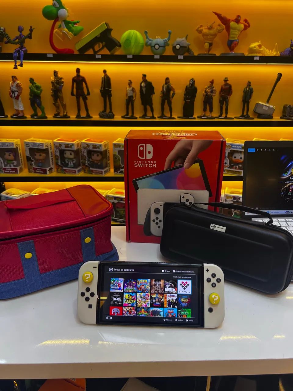 Nintendo switch Oled cheio de acessórios e jogos!
