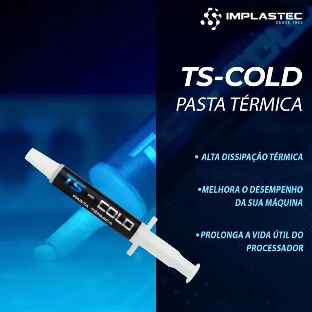 PASTA TÉRMICA TS 4 gramas - COLD 10,5 W/MK SERINGA 4G - IMPLASTEC  - Foto 3