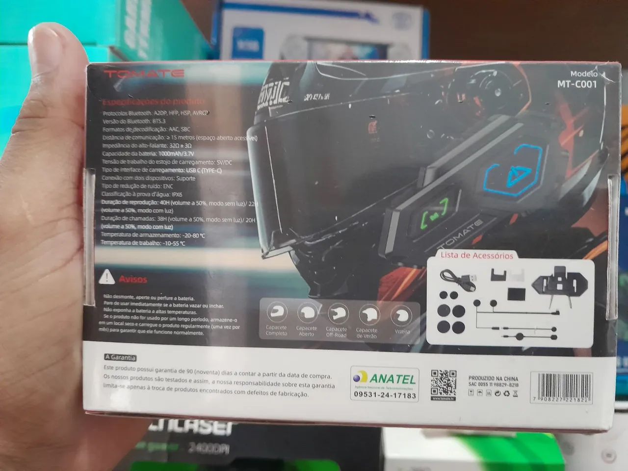 Fone De Ouvido Para Capacete Sem Fio Bluetooth Marca Tomate - Foto 2