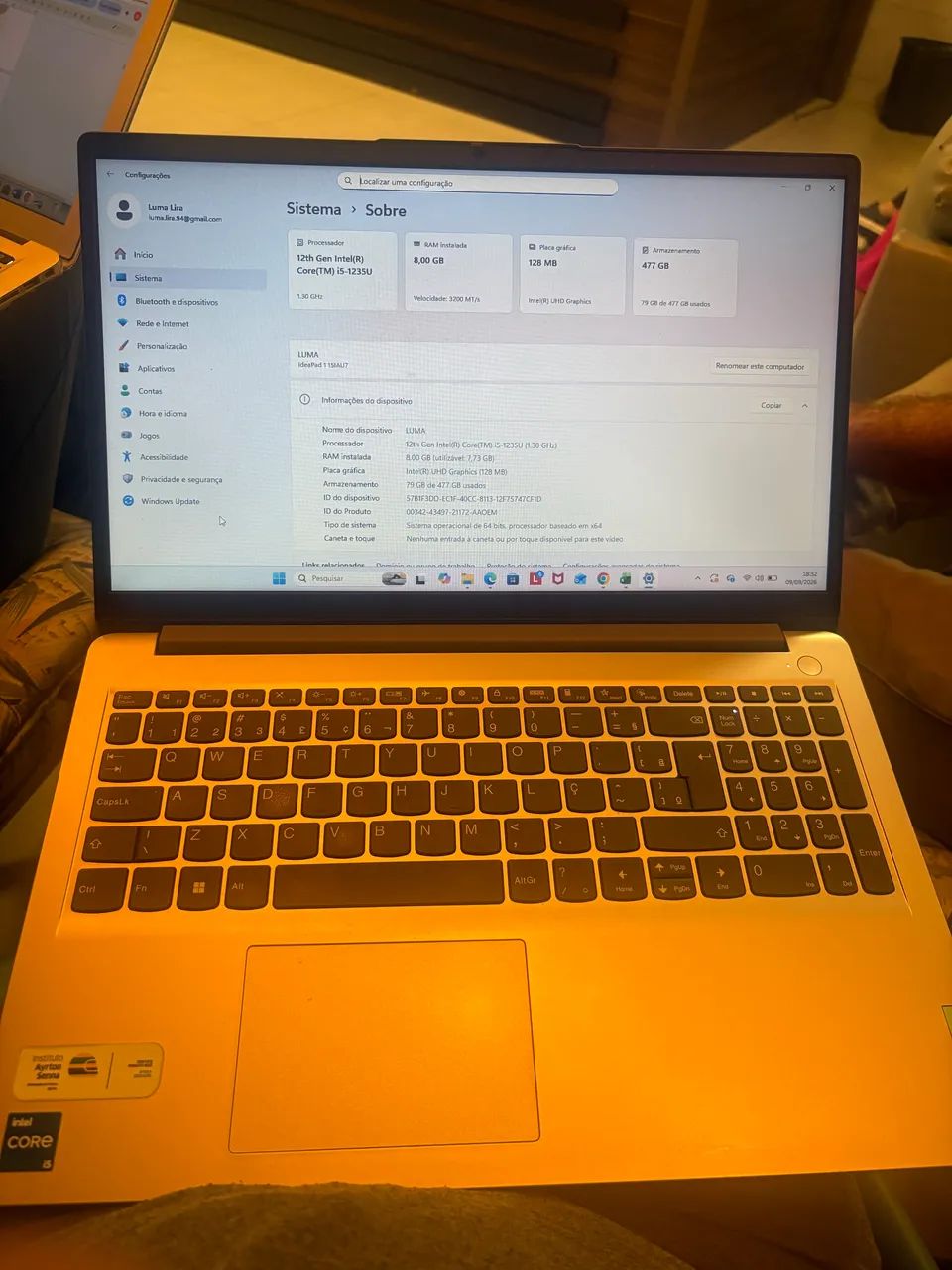 Notebook Lenovo IdeaPad 3 Ci5 12ª geração - Foto 3