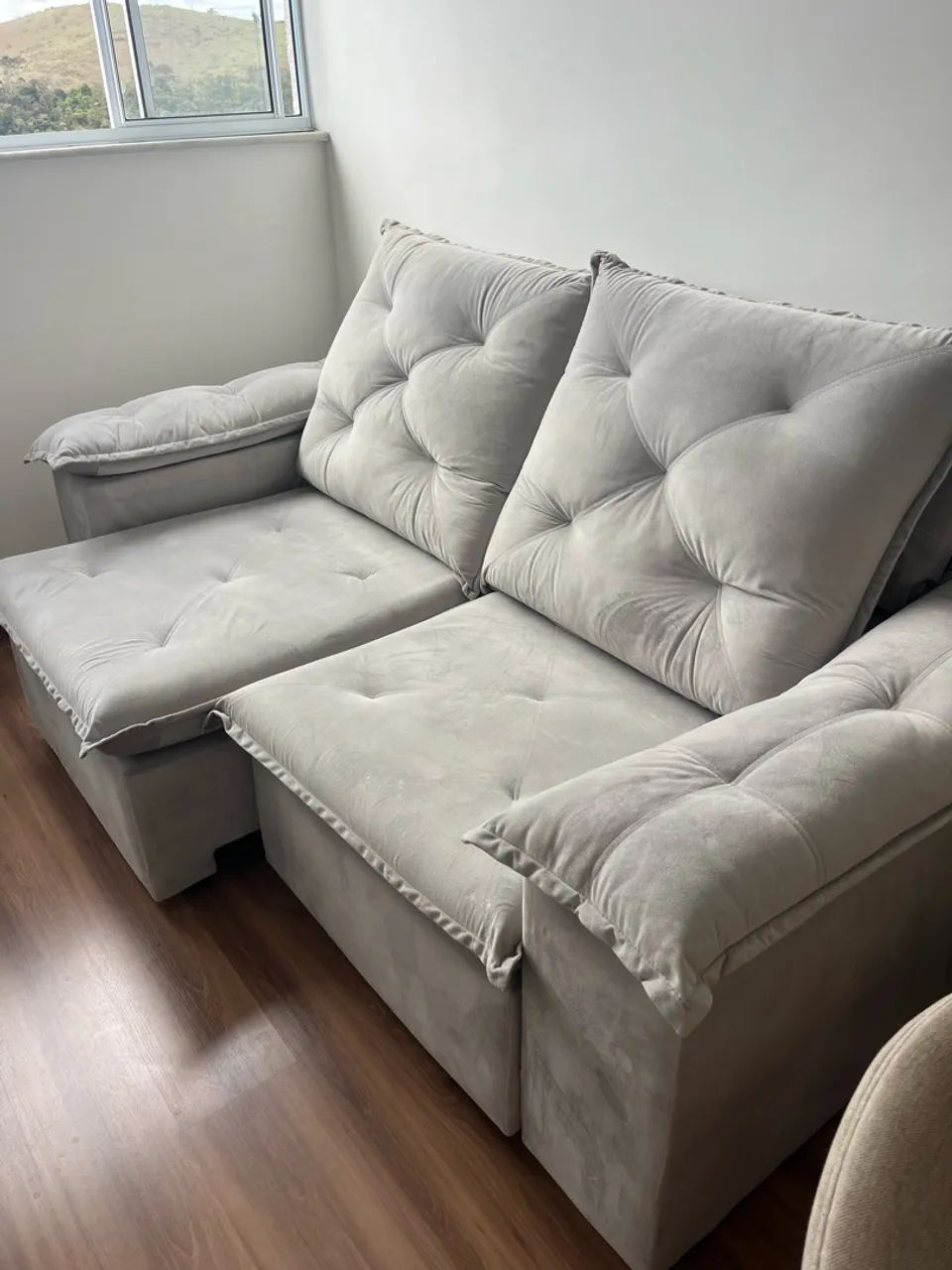 Sofá retrátil e reclinável Cinza - Foto 3