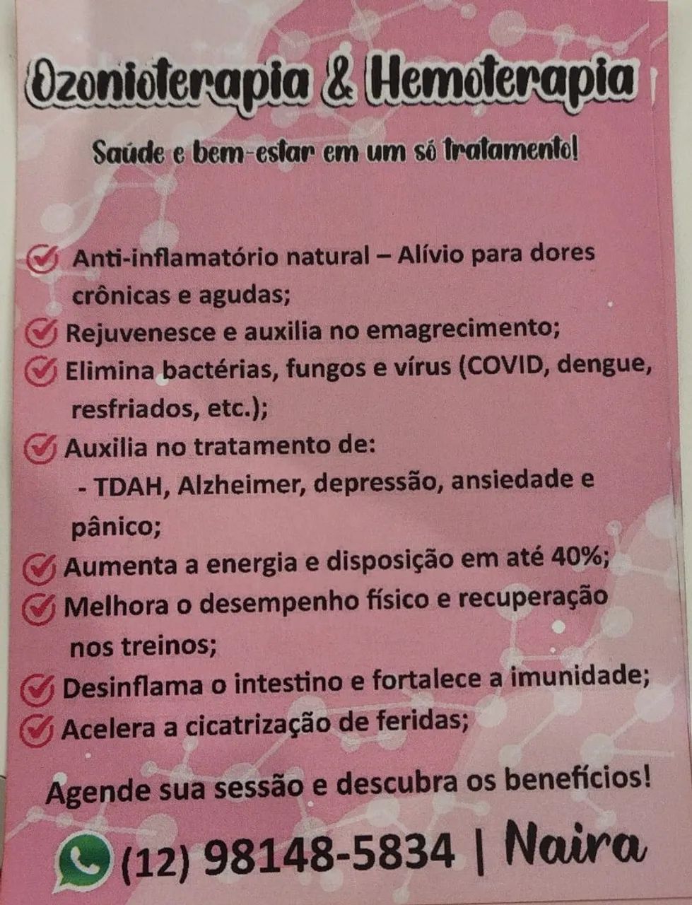 Ozônioterapia e auto hemoterapia 