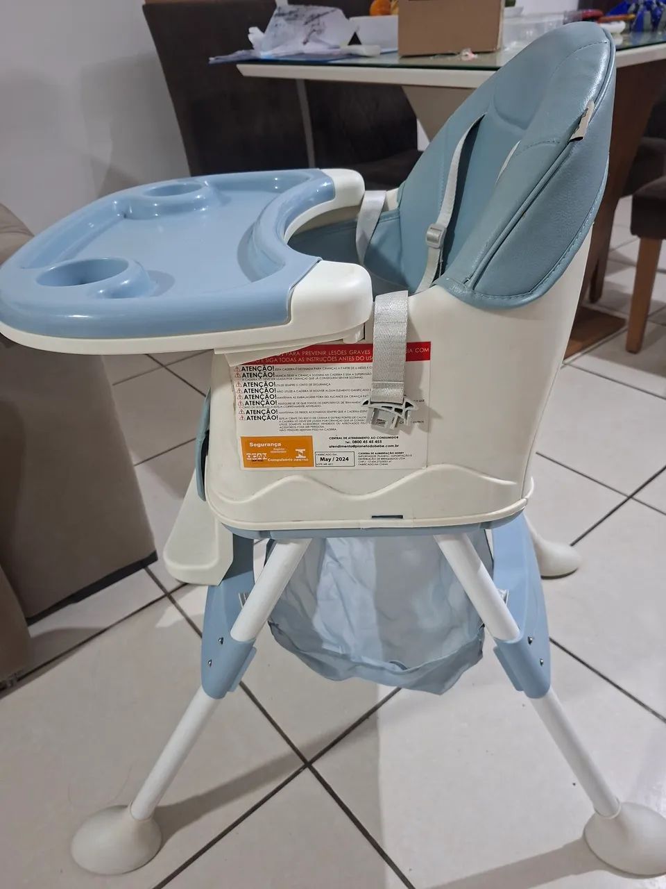Cadeira de Alimentação Portátil Bebê Honey Maxi Baby - Azul - Foto 2
