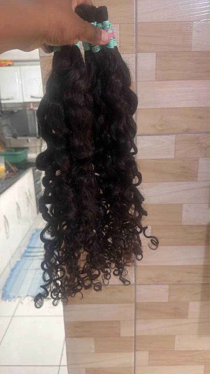Cabelo Humano cacheado 75 cm  - Foto 3