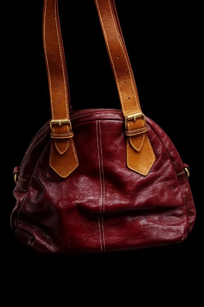 Bolsa de ombro vinho couro