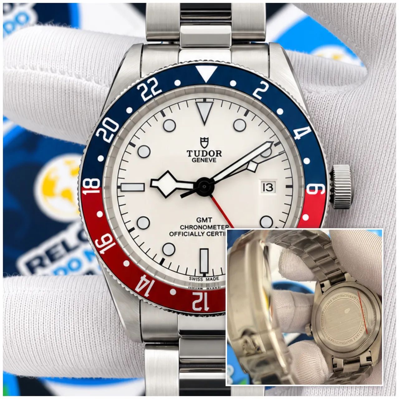 RELOGIO TUDOR BLACK BAY GMT FUNDO BRANCO