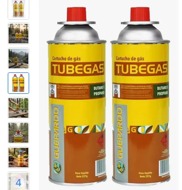 Kit Refil Guepardo 227g Para Fogareiro Camping Nautika Tube
