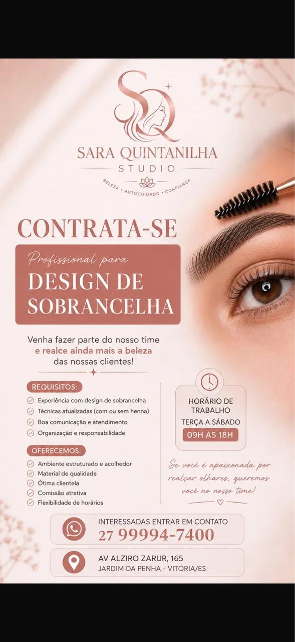 Contrata-se design de sobrancelhas