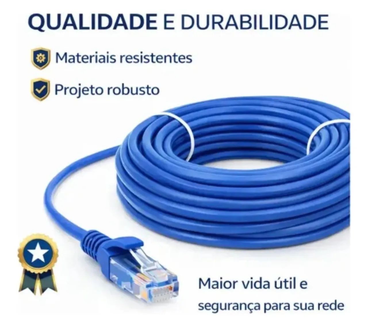 Cabo de rede Cat 5 30 metros com RJ45 - Foto 3