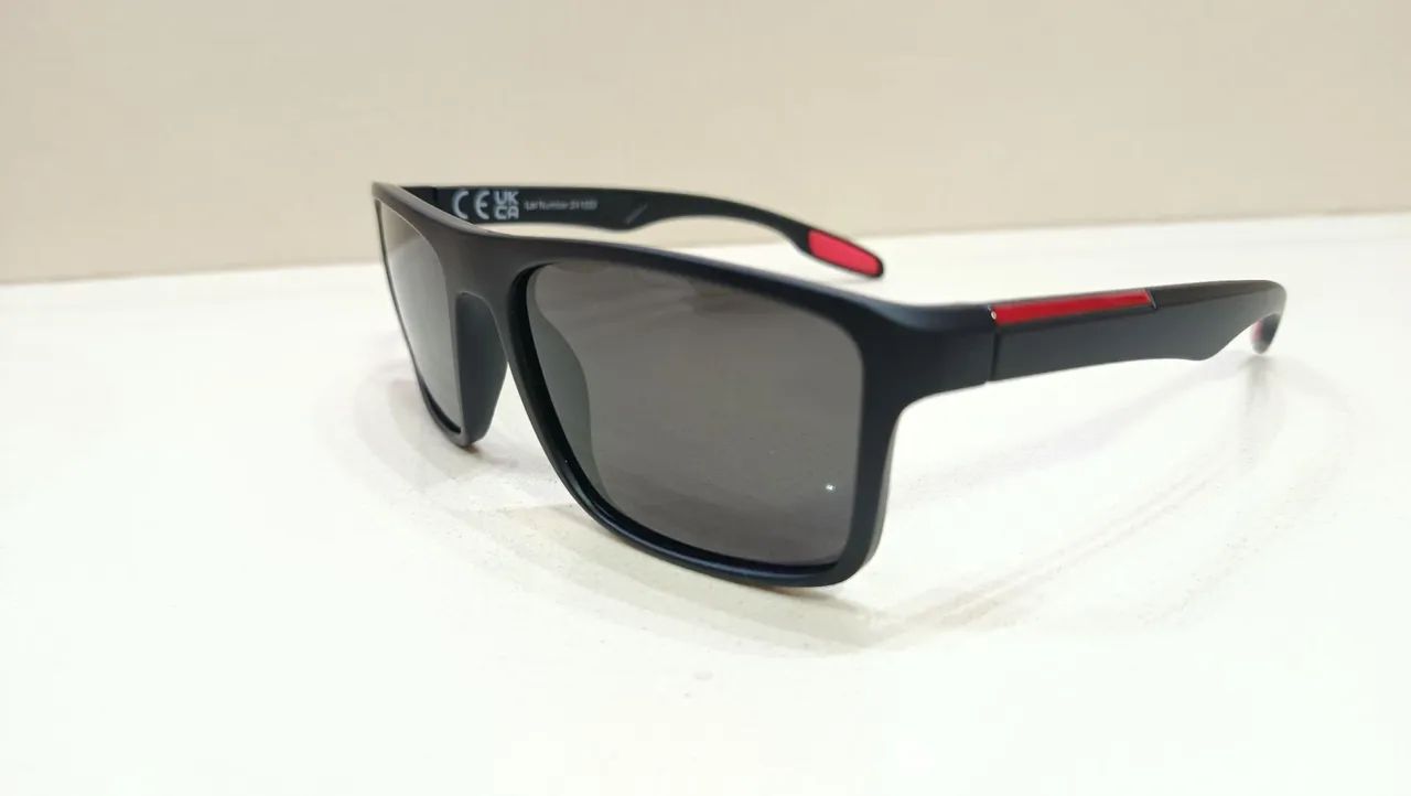 Oculos de Sol BARCUR Armação TR90 RedGray Cinza Ciclismo Com Detalhes Lentes Polarizadas  - Foto 5