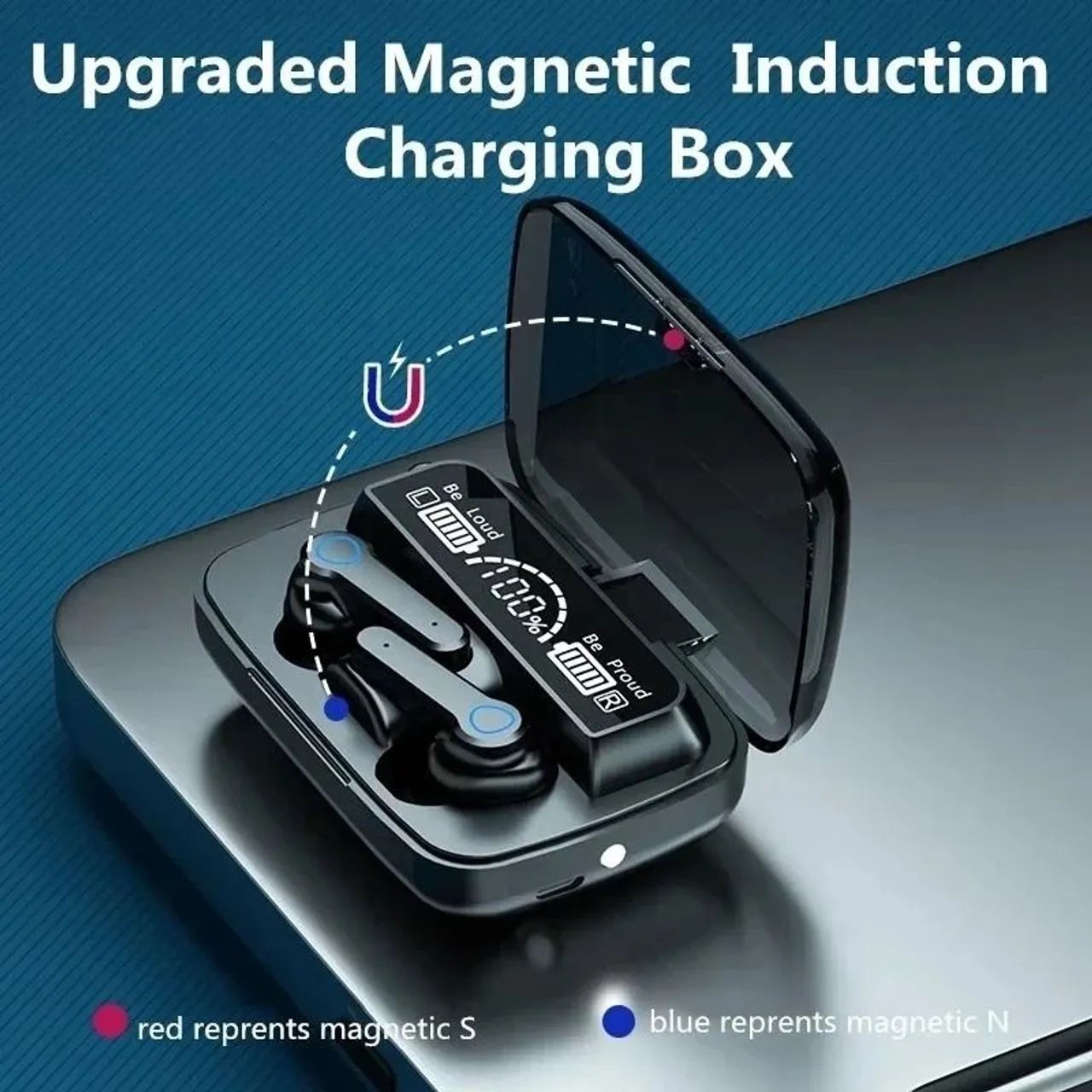 FINE DE OUVIDO BLUETOOTH M19 TWS HD SOUND TOUCH CONTROL COM CASE LED P/ ANDROID E IOS - Foto 5