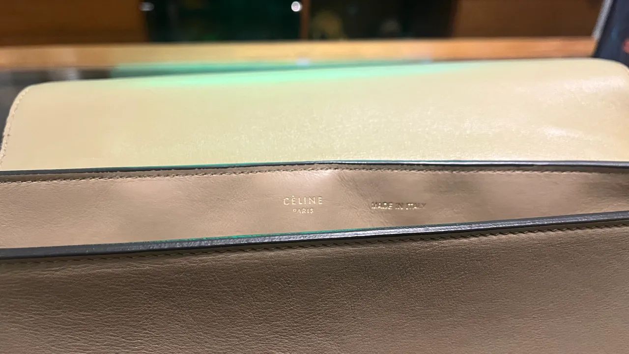 Bolsa Celine Trapeze Tricolor Original em Couro e Camurça - Foto 5