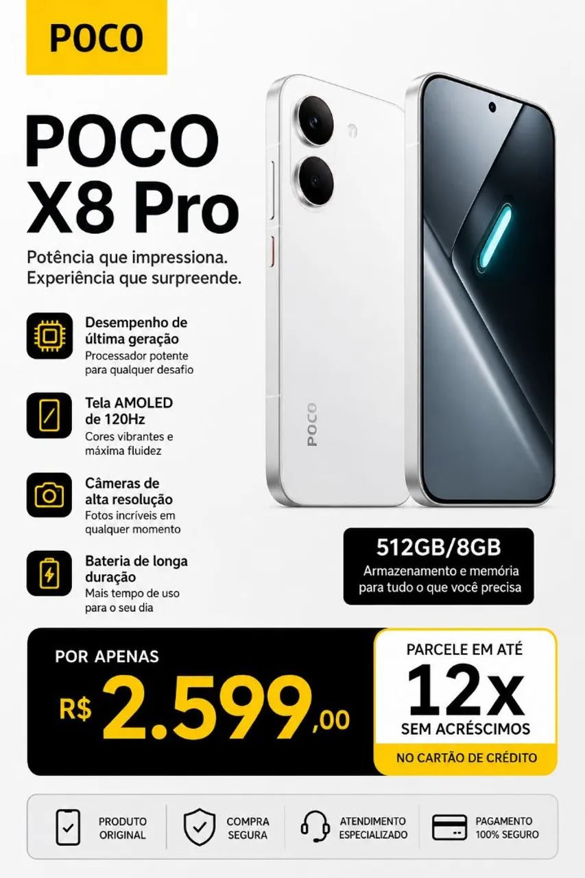 Xiaomi Poco X8 512GB Branco 