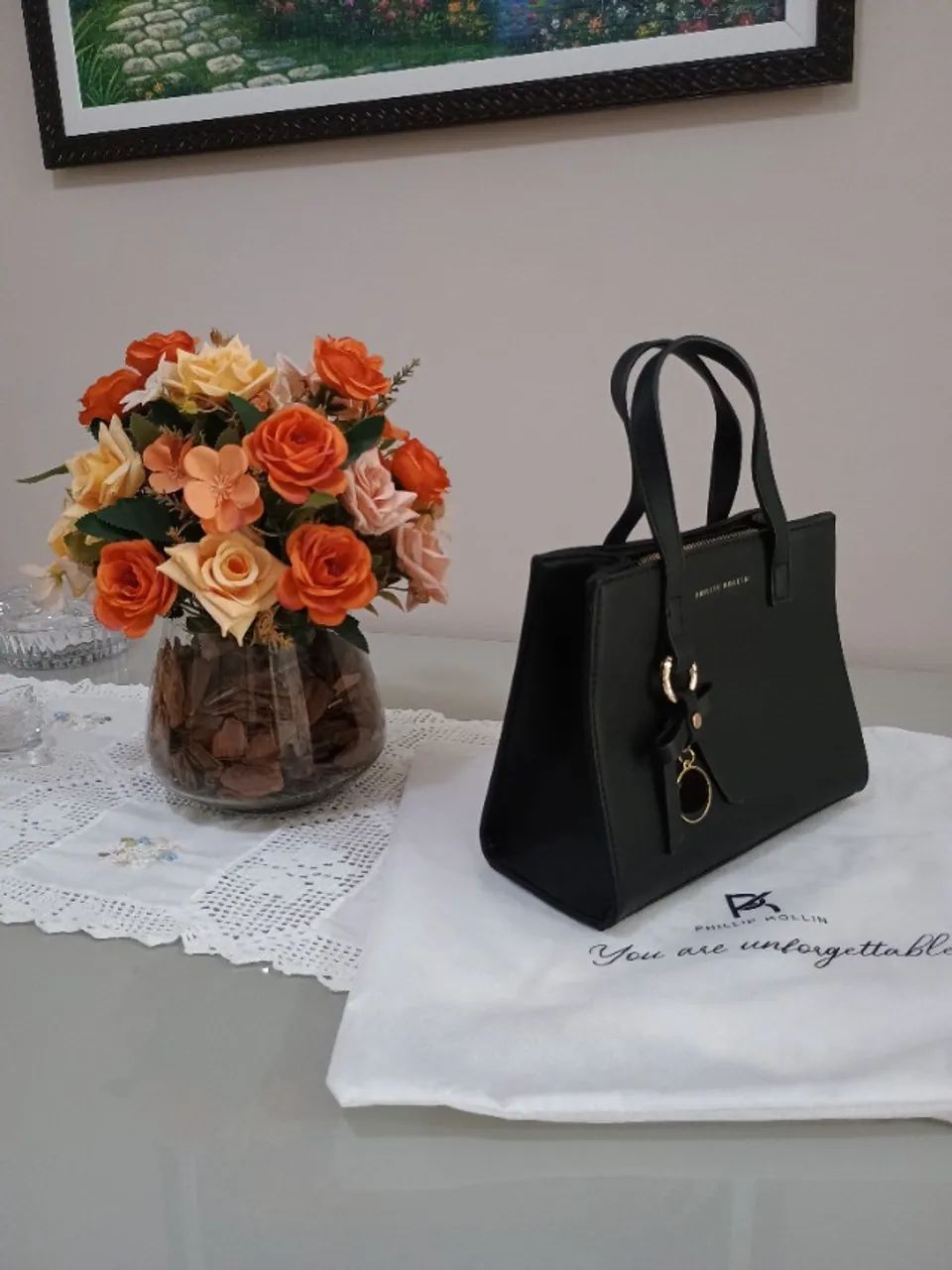 BOLSA FEMININA PHILLIP KOLLIN PRETA PEQUENA NOVÍSSIMA - Foto 2