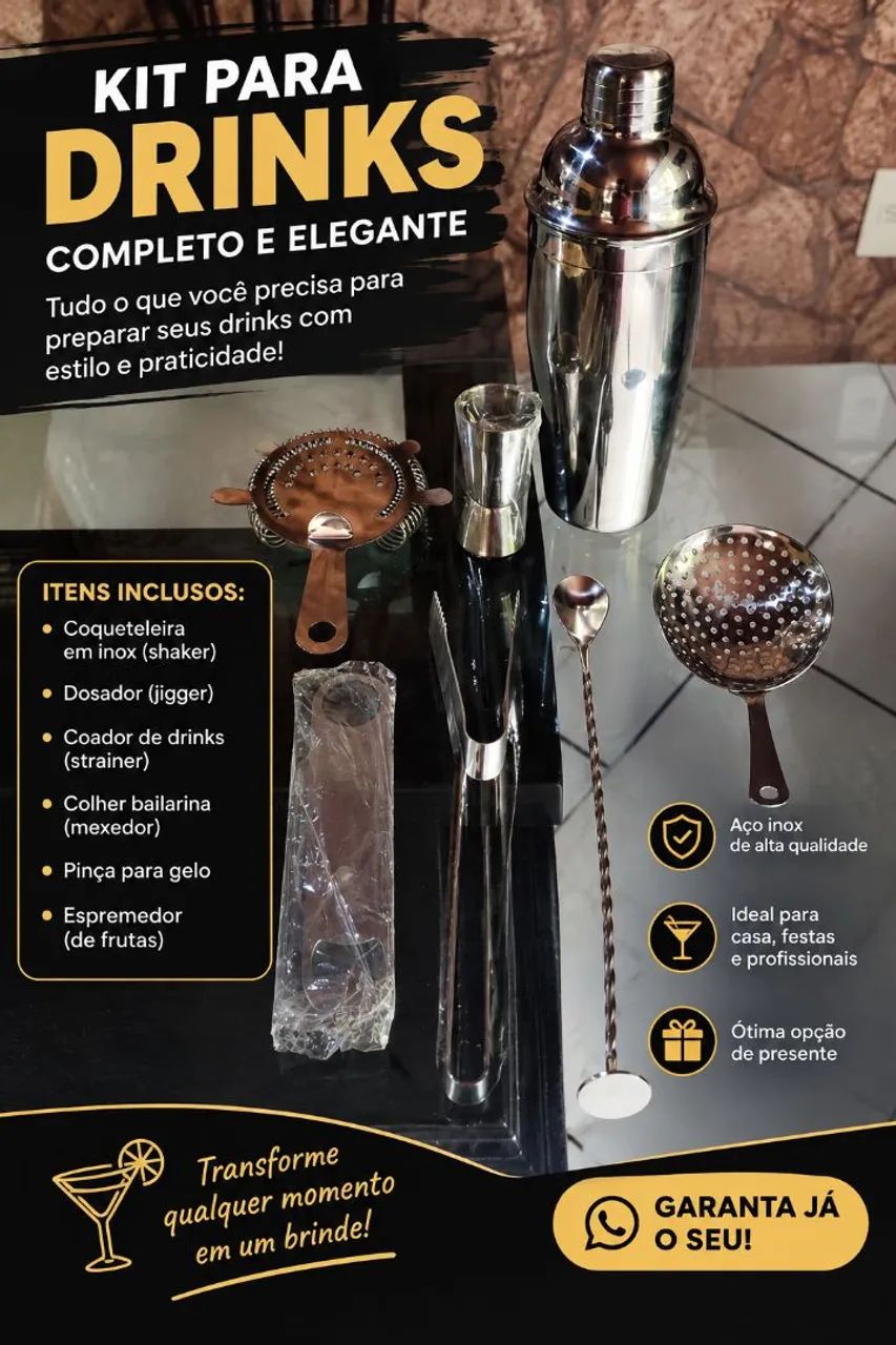 Kit Barman Profissional Inox