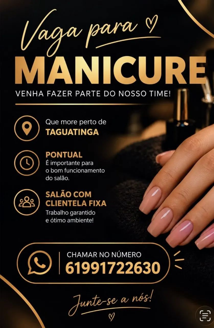 Vaga para manicure 