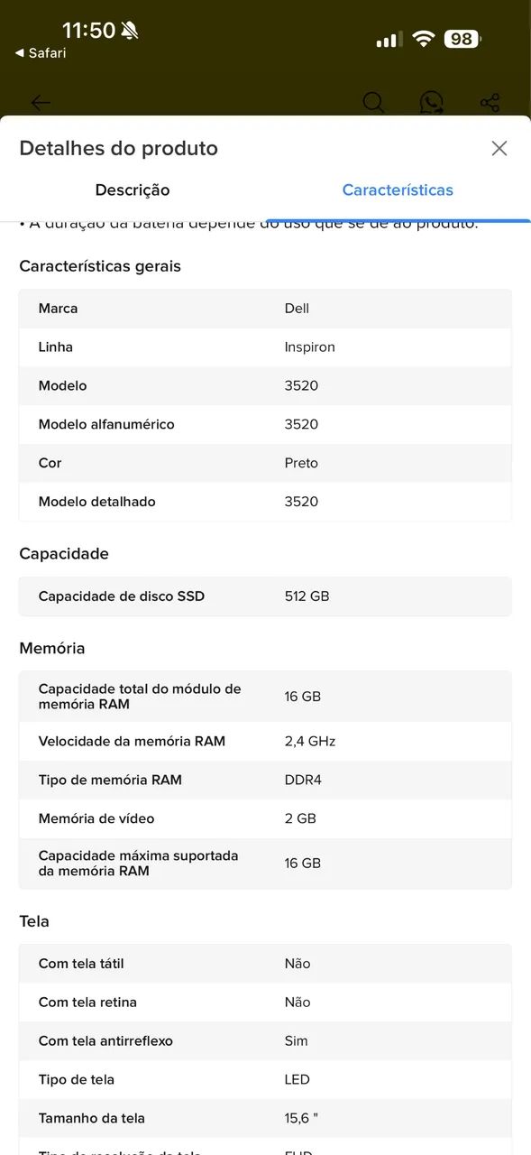 Notebook Dell inspiron 3520 Linux - Foto 2