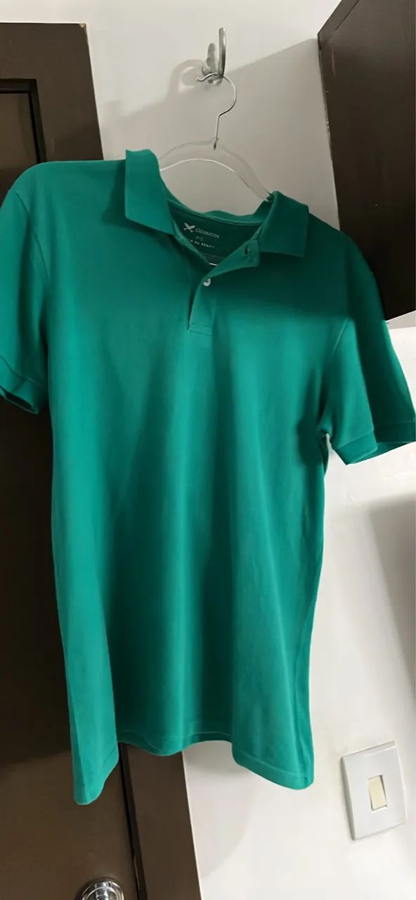 Camisa Polo Hering Masculina Verde Bandeira / Verde Esmeralda Tamanho P - Foto 3