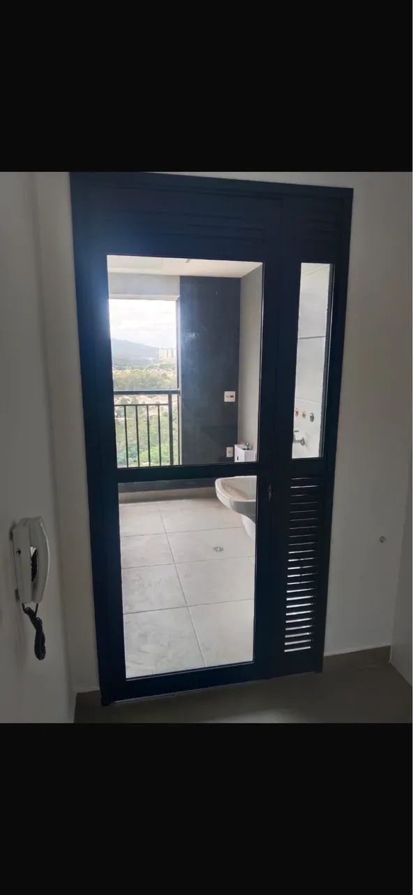 Aluminum and tempered glass laundry room door