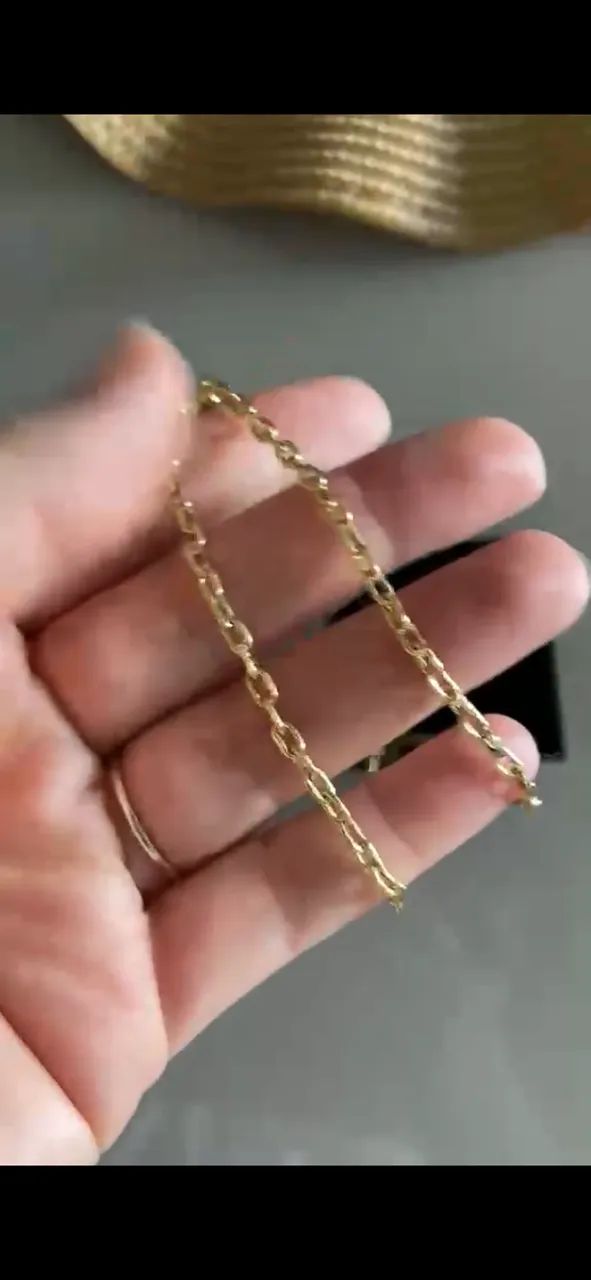 Cordão de ouro 18k cadeado 65 cm 3 mm 8 gramas - Foto 4