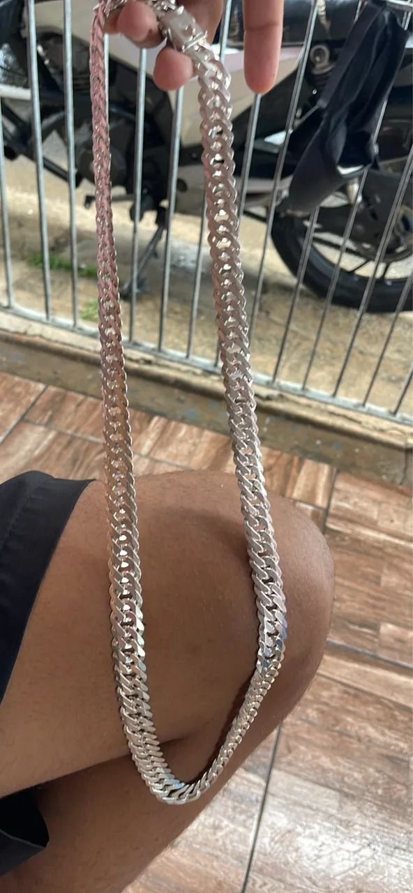 Volta de Prata Elo Duplo 80cm / 17mm - Foto 3