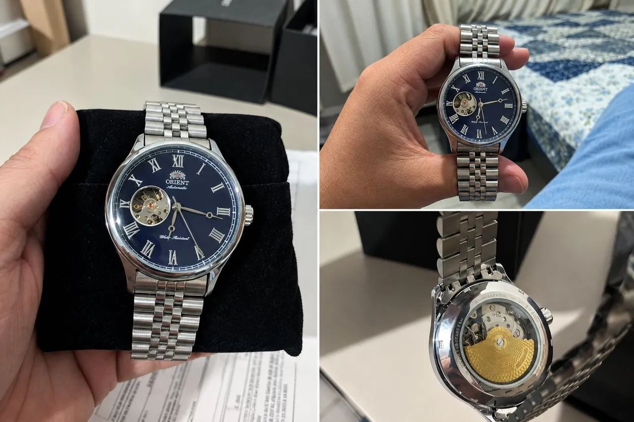 Relógio Orient Star Open Heart 40mm automático 