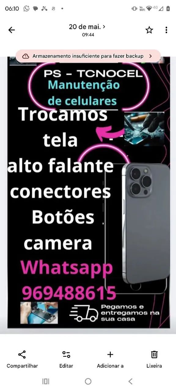 Concerto de celulares em geral 