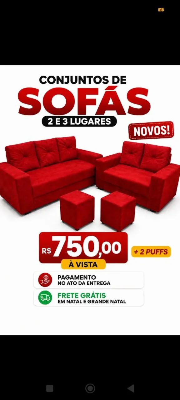 Na. Compra dos sofás de 2 e 3 lugares, ganhe os 2 puffs, leia a descrição.