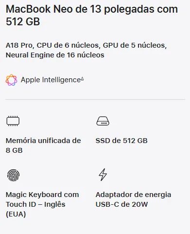 MacBook Neo 512 Gb Novo Indigo  - Foto 3