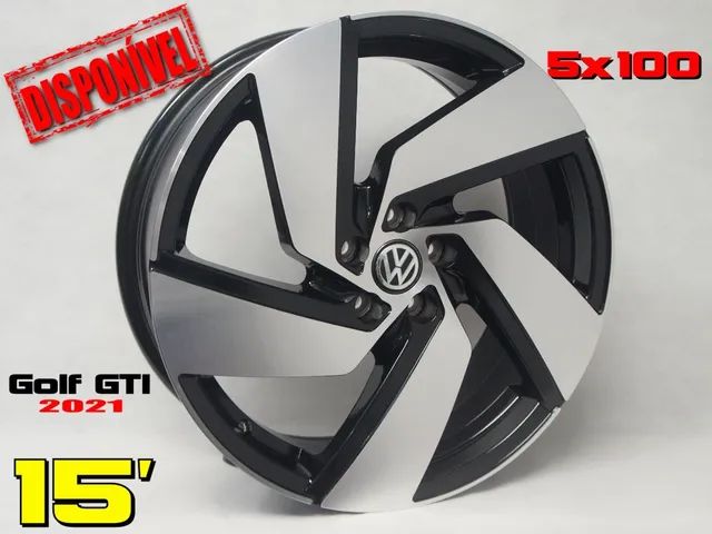 Roda aro 15 Volkswagen Golf Gti Preta com diamantado 5x100 jogo novo