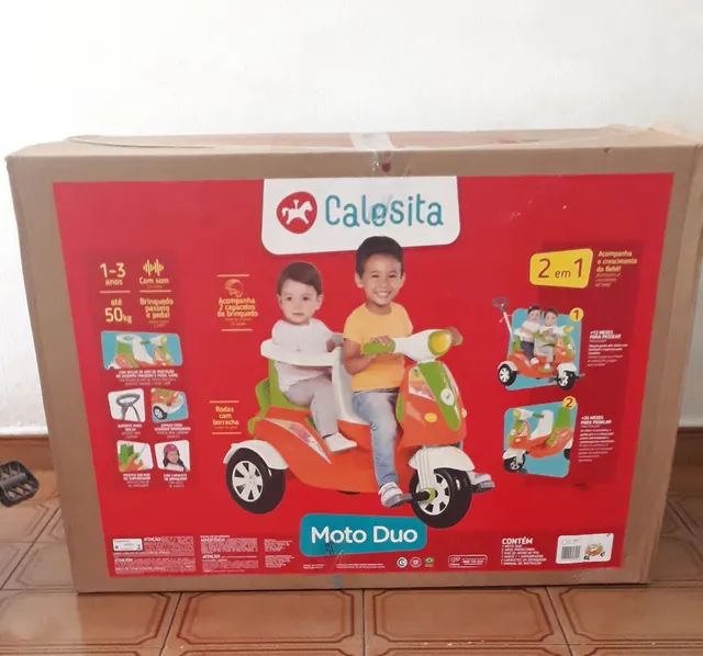 Moto Infantil de Passeio Com Pedal Calesita Duo Dois Lugares