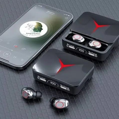 Fone Bluetooth M90 Pro Esportivo V5.3 Case Power Bank 1200mAh