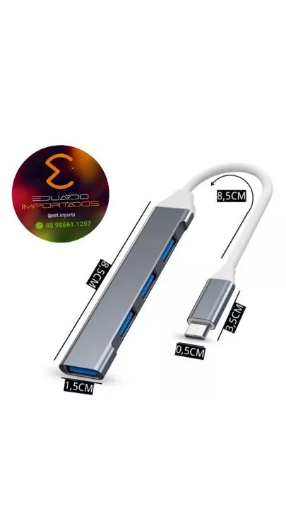 Hub USB tipoC com 4 portas 3.0 5.0gbps - Foto 4