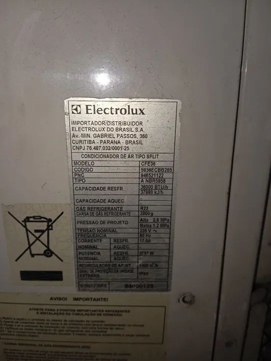 Ar condicionado Eletrolux 36000btu - Foto 2