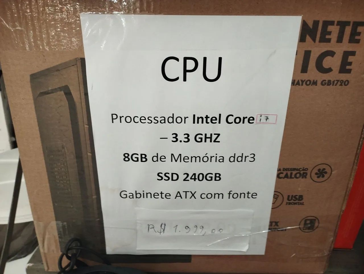 CPU Intel Core i7 - Gabinete ATX, SSD 240GB, 8GB RAM