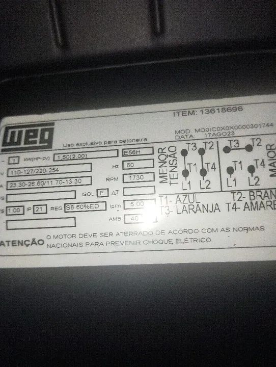 Motor Weg para bitoneira