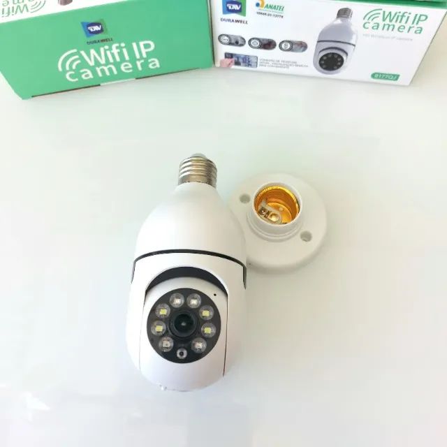 PRONTA ENTREGA | Câmera Segurança Lâmpada Espiã Visão Noturna Wifi - Foto 2