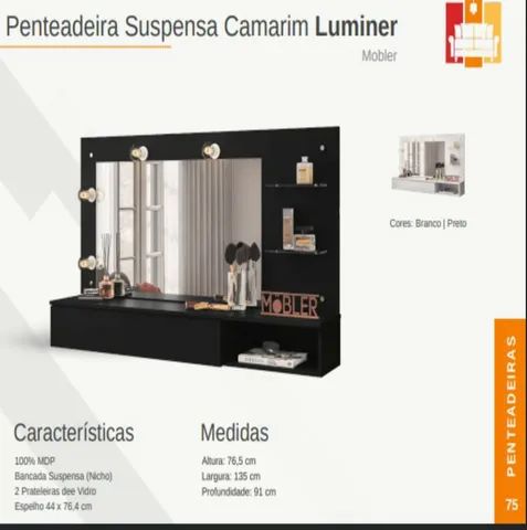 Penteadeira suspensa camarim levo hoje 