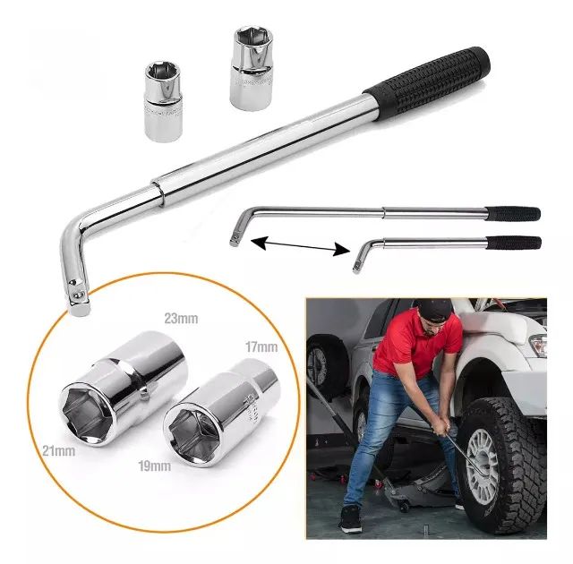 kit chave de roda telescopica e soquetes bfh1129 17 18 21 23 - Foto 2