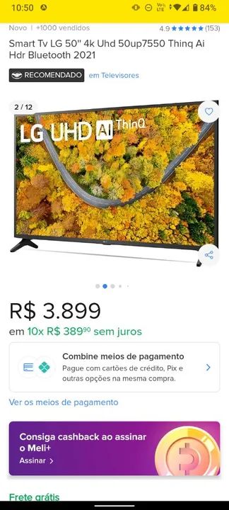 SMARTV GIGANTE 55" LG C/ IA INTELIGENTE ARTIFICIAL 4K TOP DE LINHA  - Foto 6