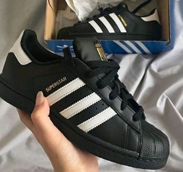 Adidas superstar black outlet and white olx