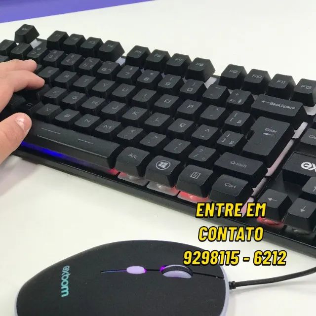 Kit Teclado e Mouse Rbg -Entregas 9h as 22h