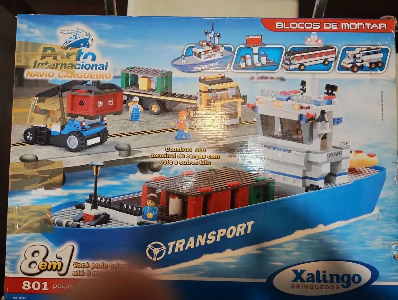 Blocos de Montar Navio Cargueiro- 8 em 1