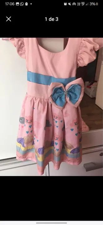 Vestido temático nuvem e jardim