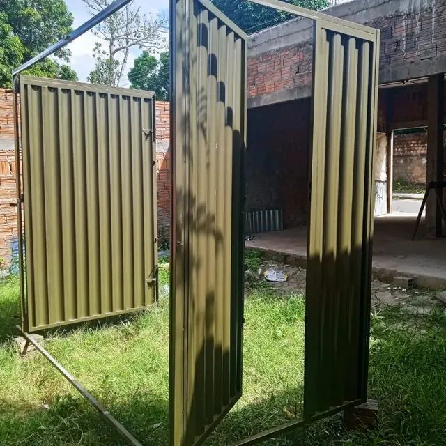 PORTÃO DE DUAS FOLHAS MATERIAL GALVANIZADO METALÚRGICA JG  - Foto 4
