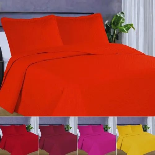 Jogo de Cama Queen e King- Edredom, Lençol e Fronhas - Vermelho