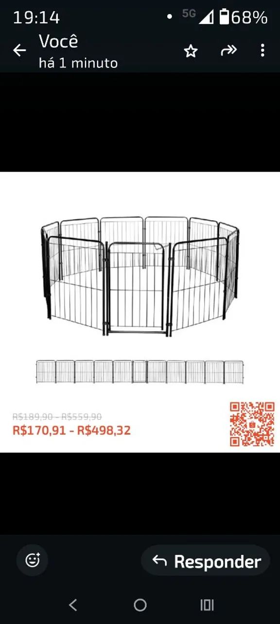 Cercado/Gaiola/Canil Articulado de Metal