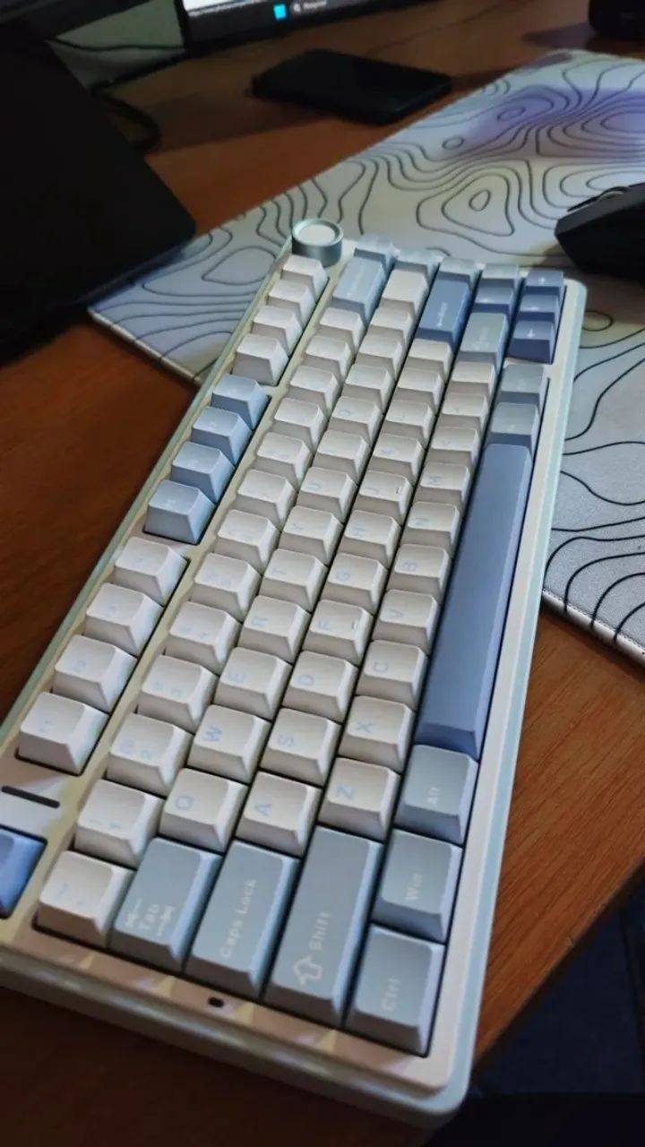 Teclado Mecânico Aula F75 Sem fio 2.4g, Cabo e Bluetooth - RGB - Entregamos - Foto 3