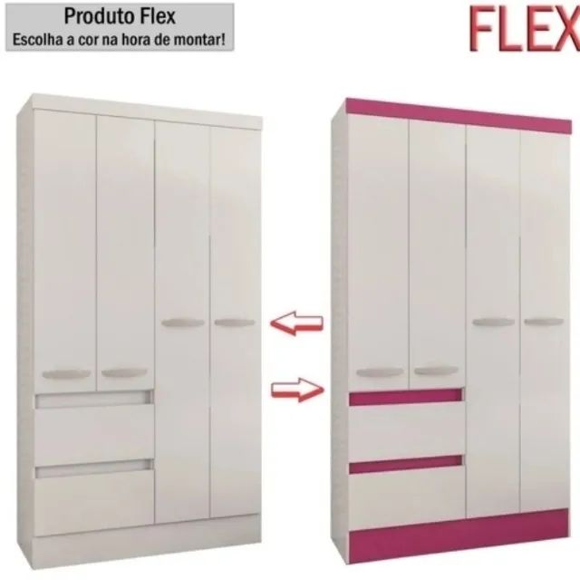 Guarda-Roupa Solteiro Maragogi 4 Portas 2 Gavetas (FAZEMOS ENTREGA DF E ENTORNO ) - Foto 4