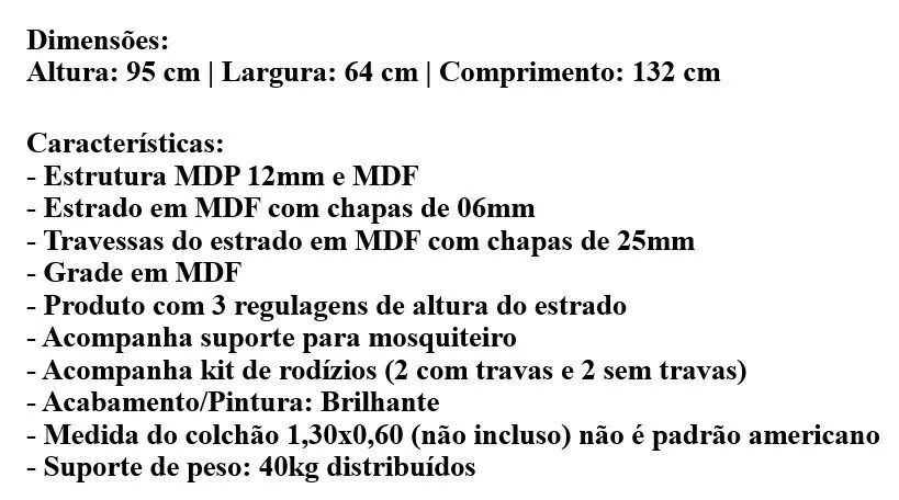 Berço  Moderno com Rodinhas   - Foto 3